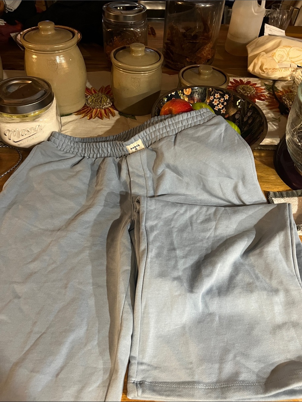 Parke High Rise Boxer Light Blue Wide Leg Lounge Pants - Picture 8 of 8